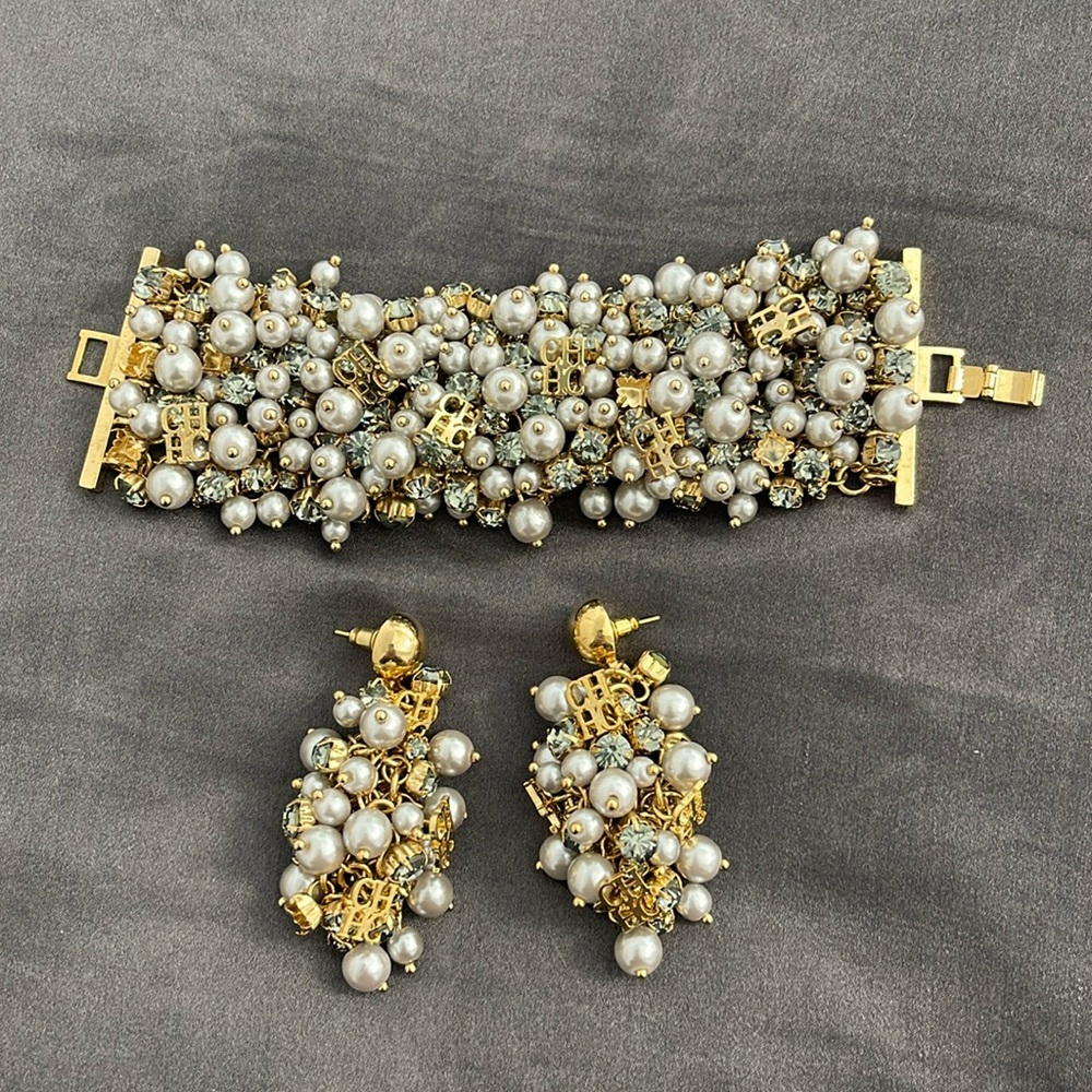 Carolina Herrera vintage bracelet and earrings set